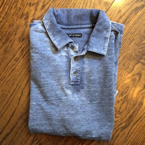 AGE OF WISDOM Mens Navy Blue Soft Short Sleeve Polo Shirt Size Large - Picture 1 of 5